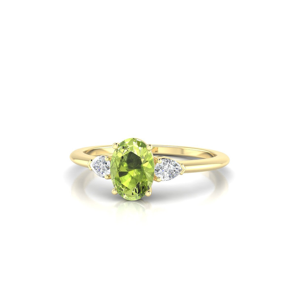 Water | 18k Yellow Gold 7 x 5 mm Oval Peridot Ring