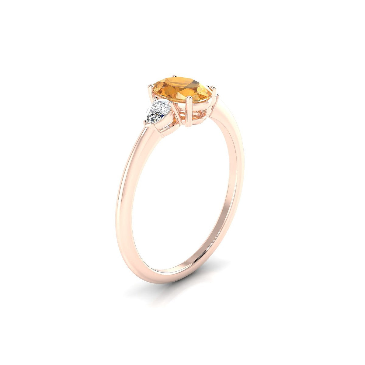 Water | 18k Rose Gold 7 x 5 mm Oval Citrine Ring