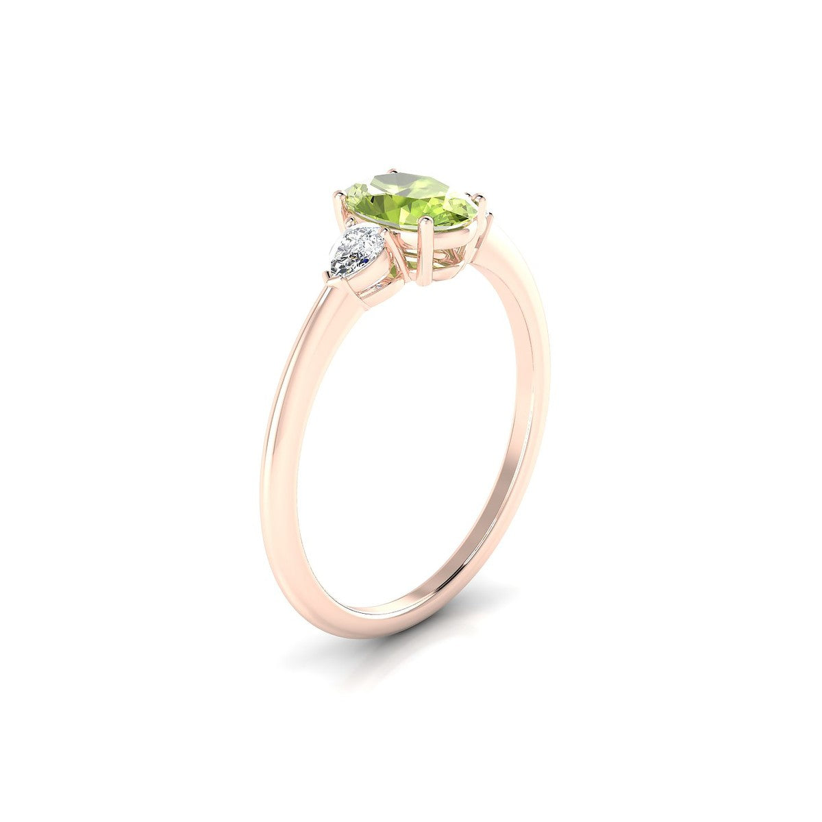 Water | 18k Rose Gold 7 x 5 mm Oval Peridot Ring