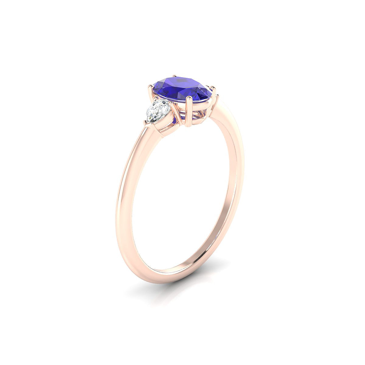 Water | 18k Rose Gold 7 x 5 mm Oval Tanzanite Ring