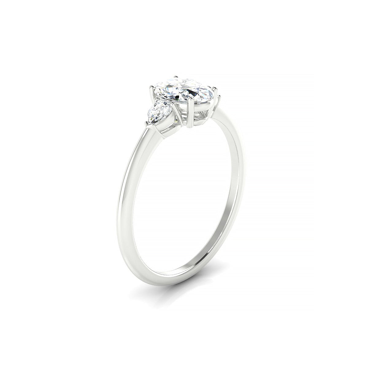 Water | 18k White Gold 7 x 5 mm Oval Diamond Ring