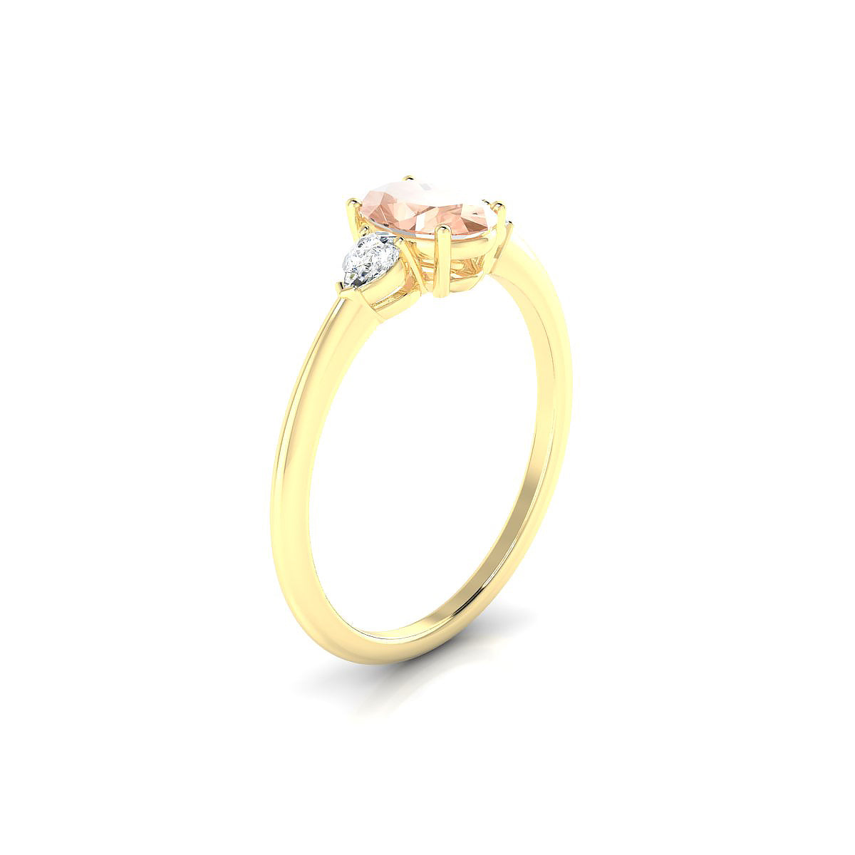 Water | 18k Yellow Gold 7 x 5 mm Oval Morganite Ring