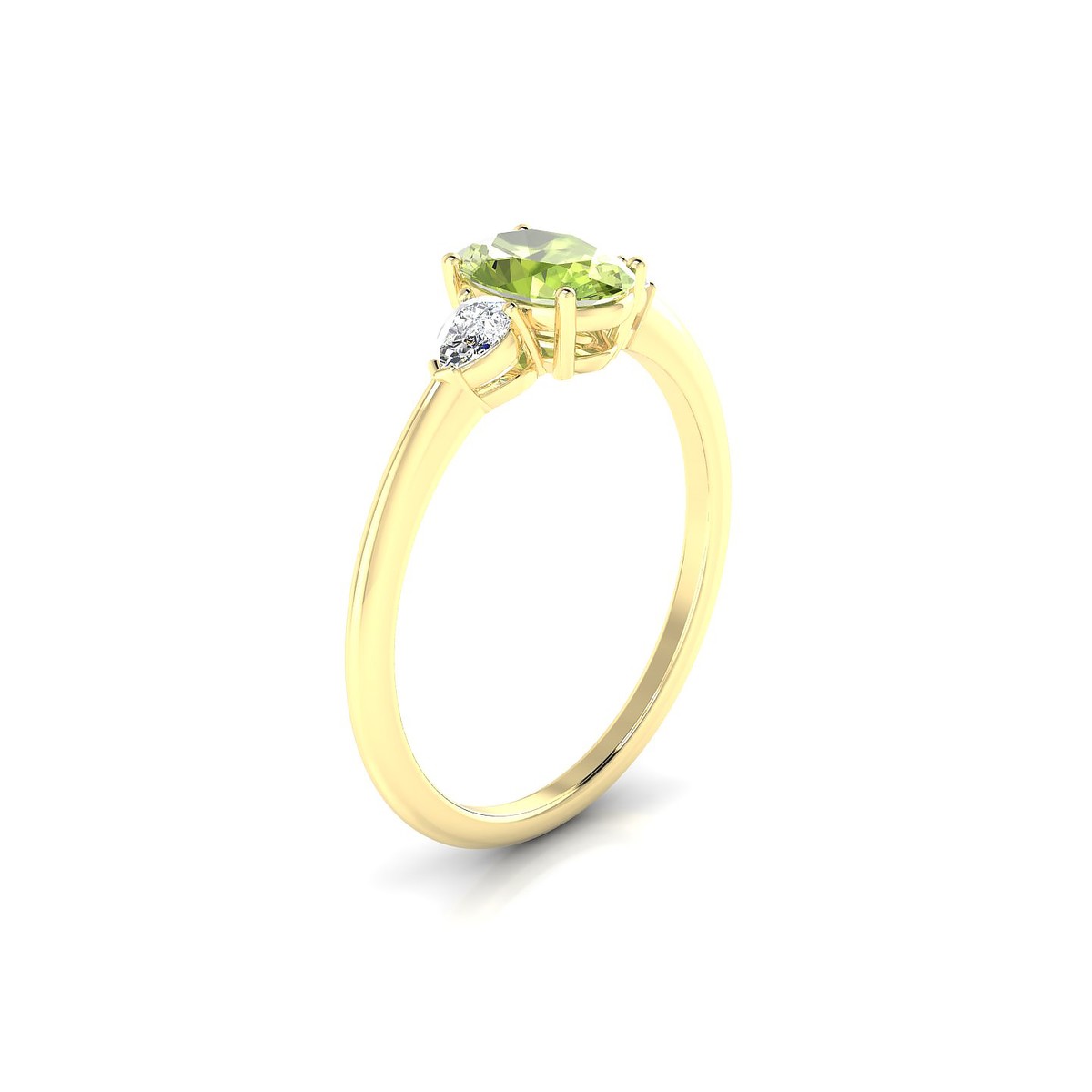 Water | 18k Yellow Gold 7 x 5 mm Oval Peridot Ring