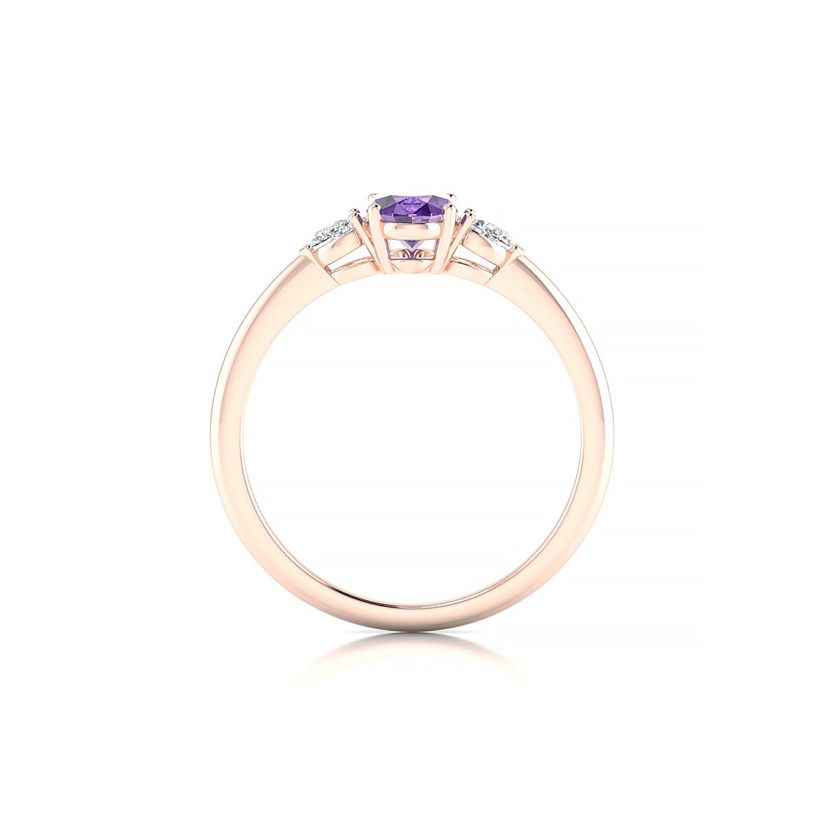 Water | 18k Rose Gold 7 x 5 mm Oval Amethyst Ring