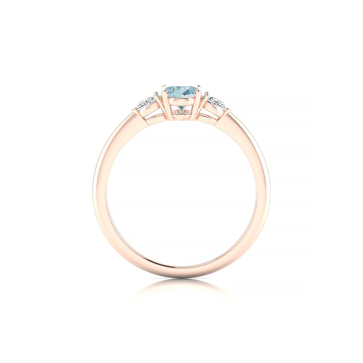 Water | 18k Rose Gold 7 x 5 mm Oval Aquamarine Ring