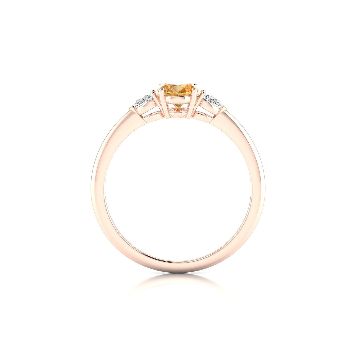 Water | 18k Rose Gold 7 x 5 mm Oval Citrine Ring