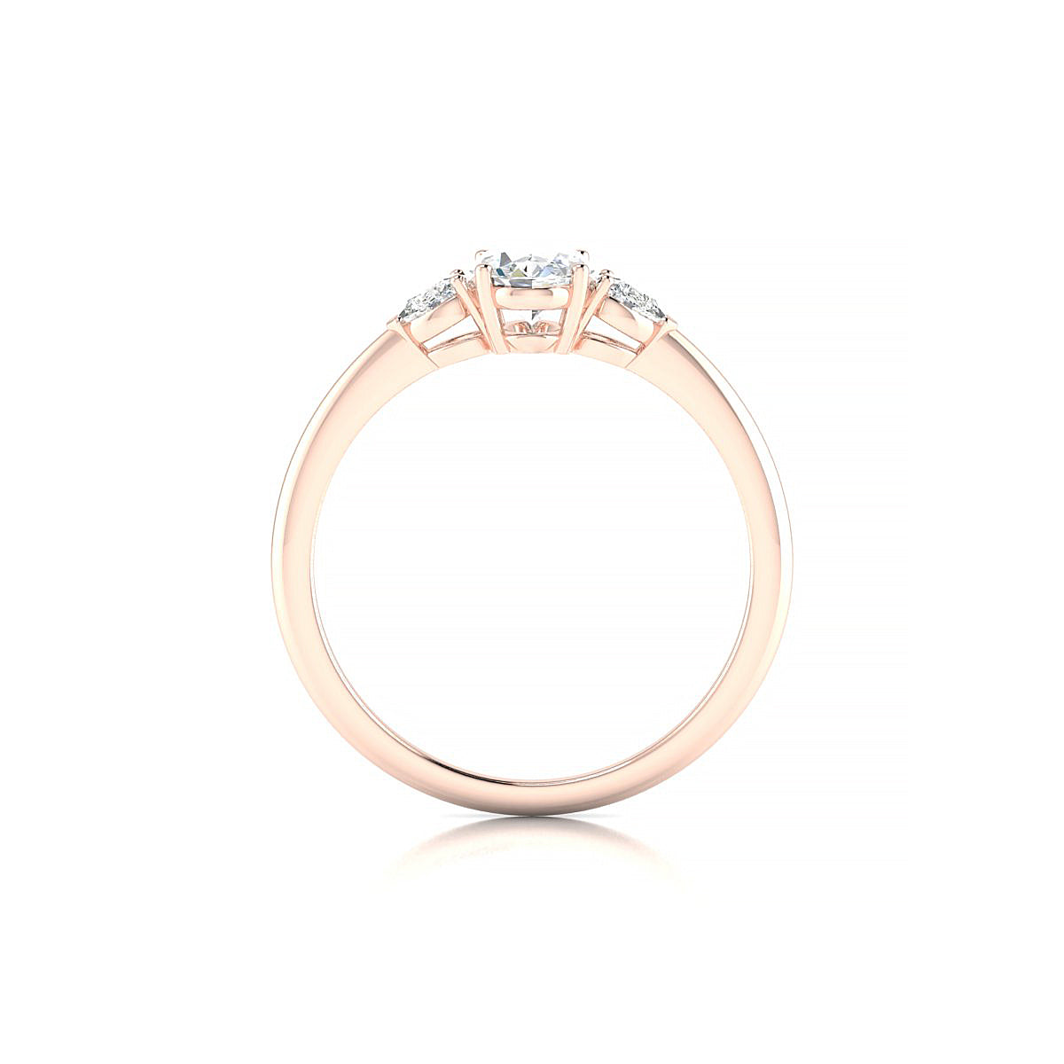 Water | 18k Rose Gold 7 x 5 mm Oval Diamond Ring