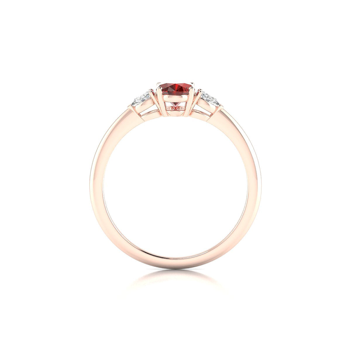 Water | 18k Rose Gold 7 x 5 mm Oval Garnet Ring