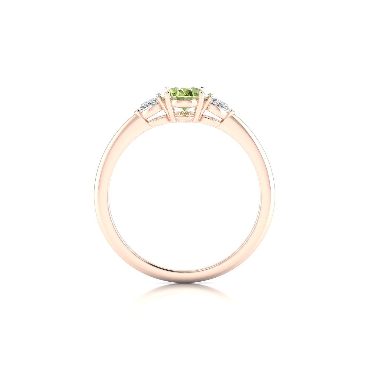 Water | 18k Rose Gold 7 x 5 mm Oval Peridot Ring