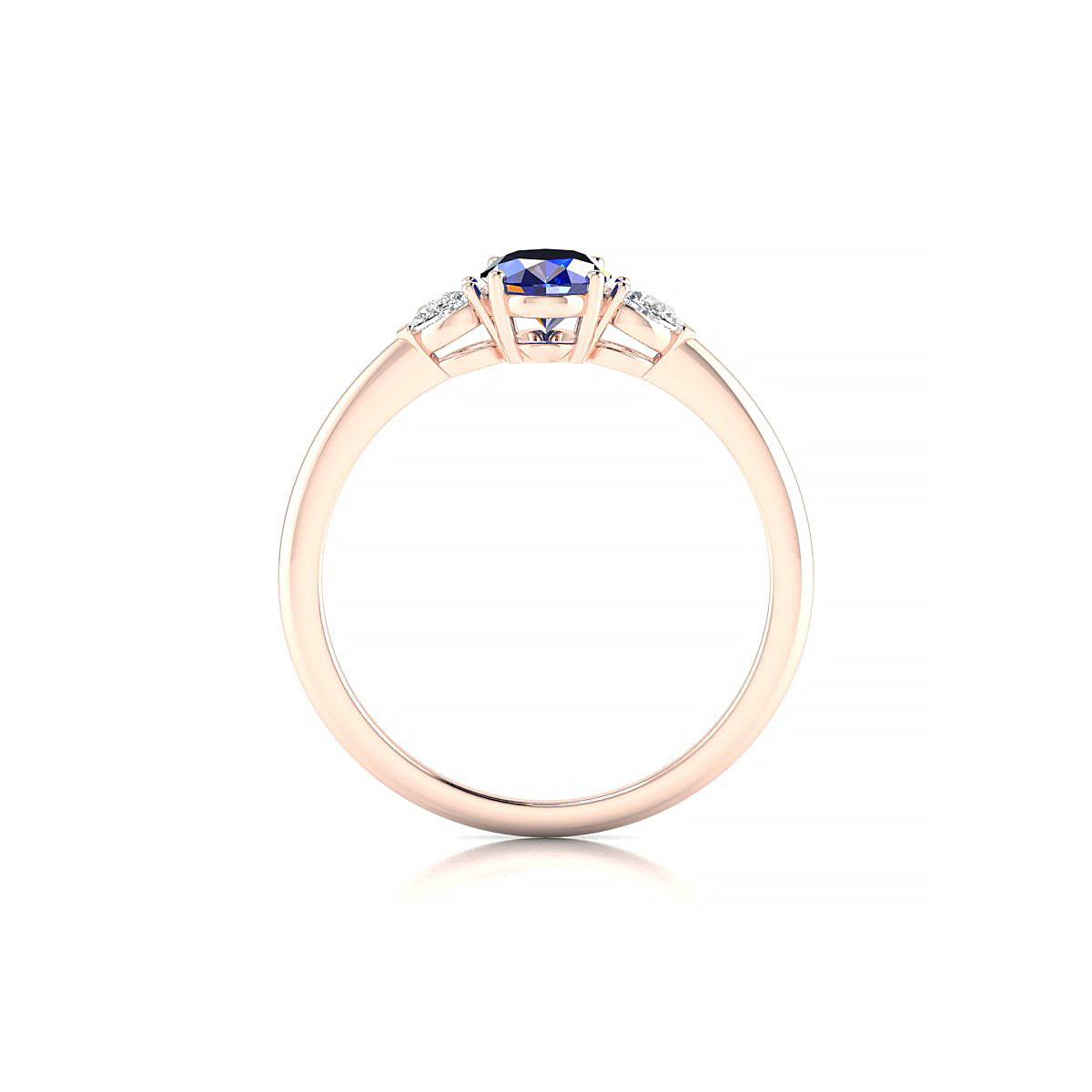 Water | 18k Rose Gold 7 x 5 mm Oval Sapphire Ring