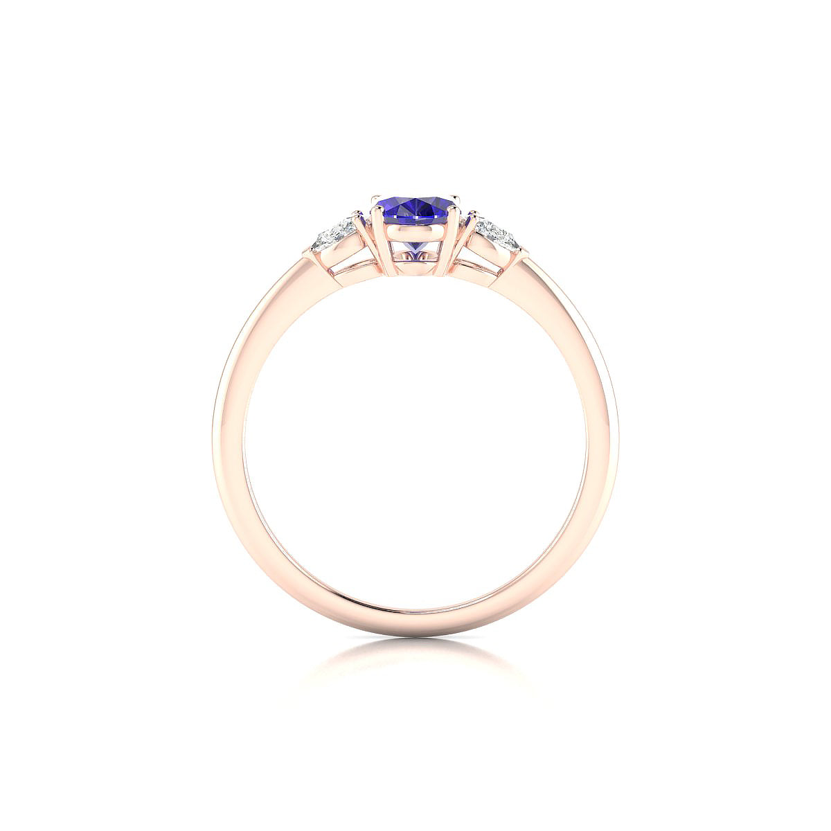 Water | 18k Rose Gold 7 x 5 mm Oval Tanzanite Ring