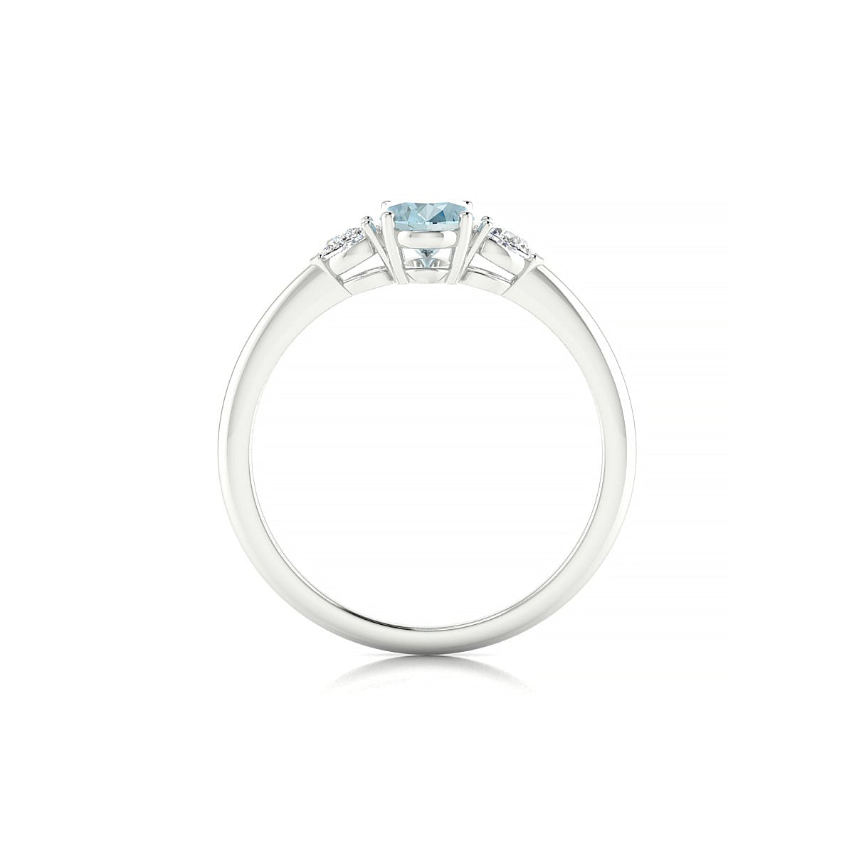 Water | 18k White Gold 7 x 5 mm Oval Aquamarine Ring