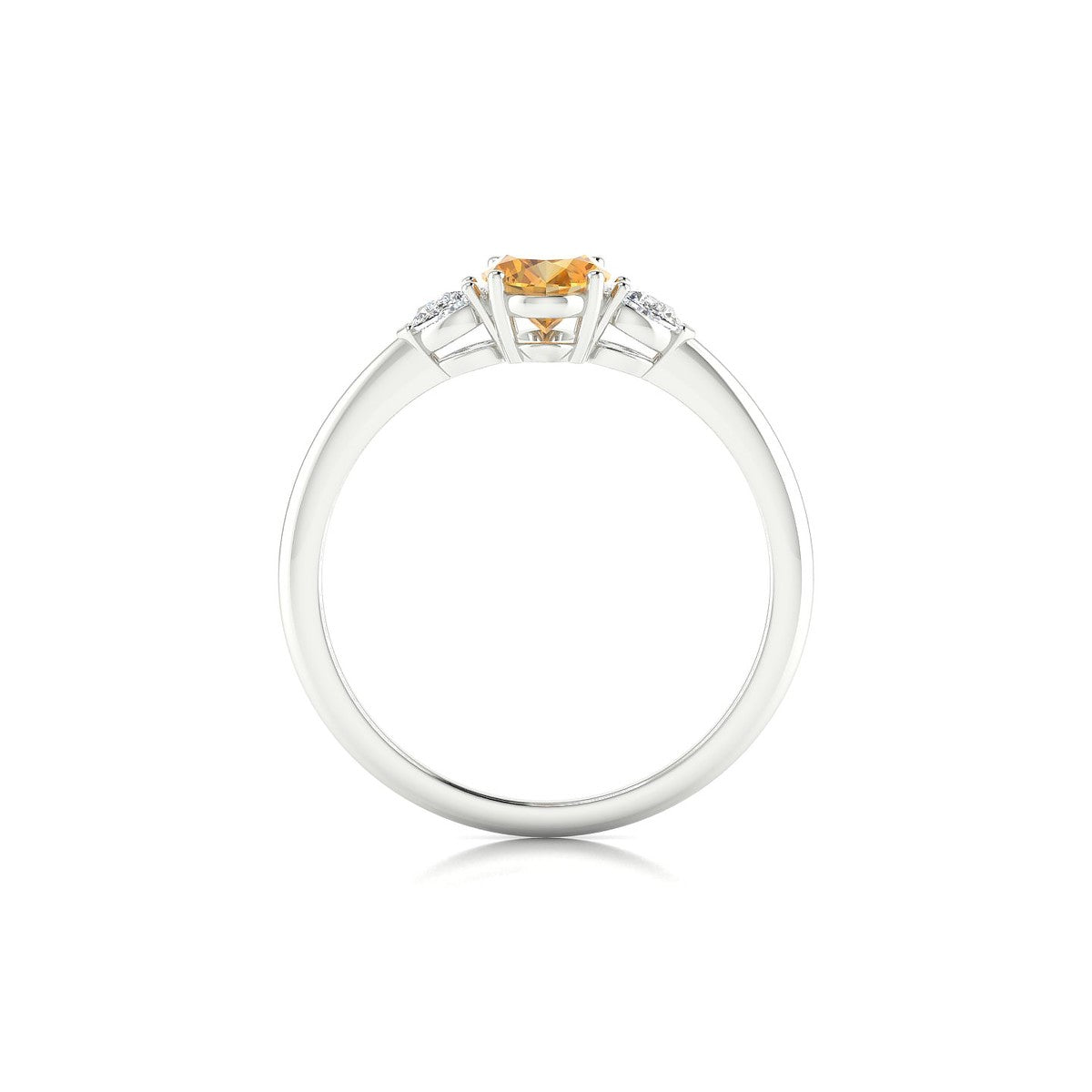 Water | 18k White Gold 7 x 5 mm Oval Citrine Ring