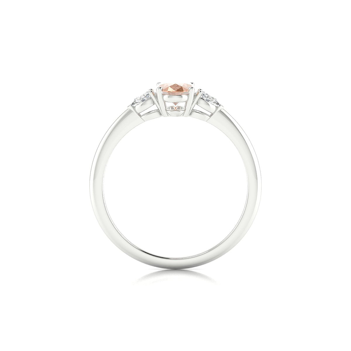 Water | 18k White Gold 7 x 5 mm Oval Morganite Ring