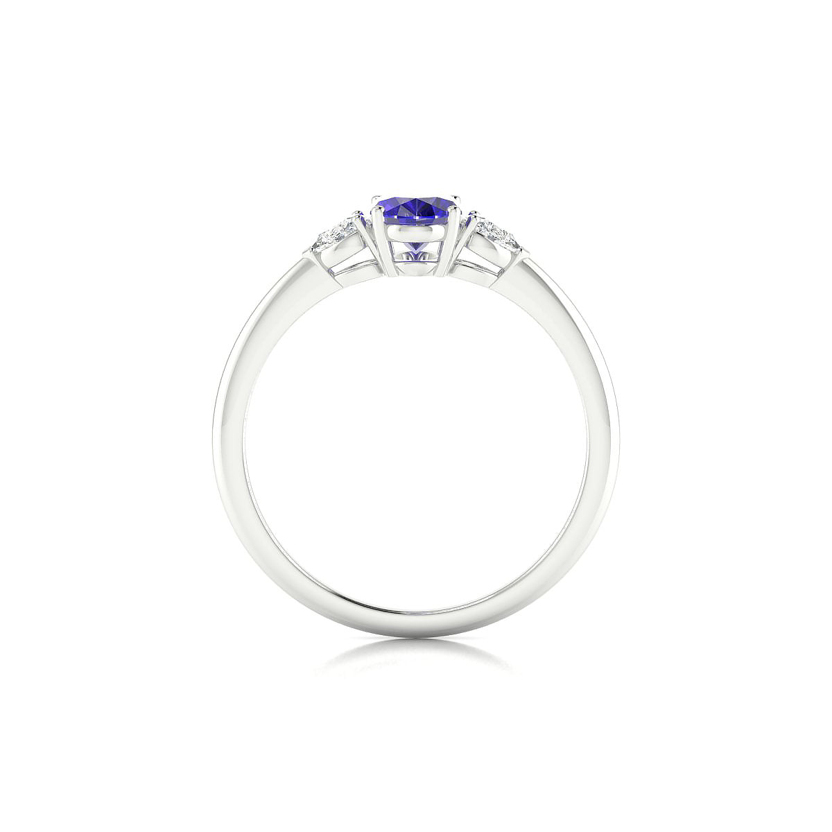 Water | 18k White Gold 7 x 5 mm Oval Tanzanite Ring