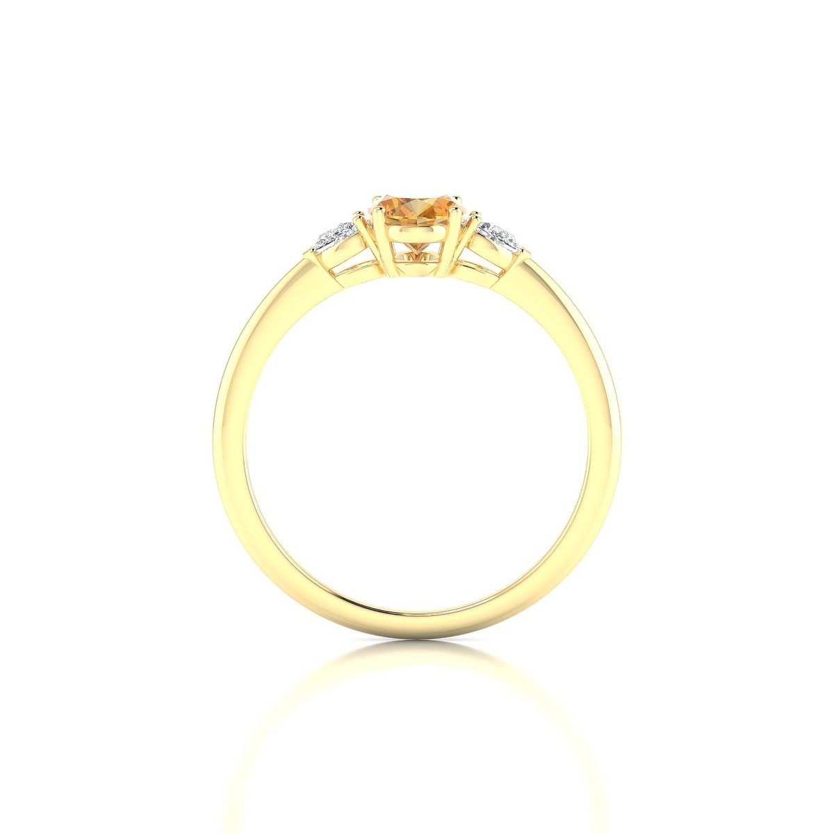 Water | 18k Yellow Gold 7 x 5 mm Oval Citrine Ring