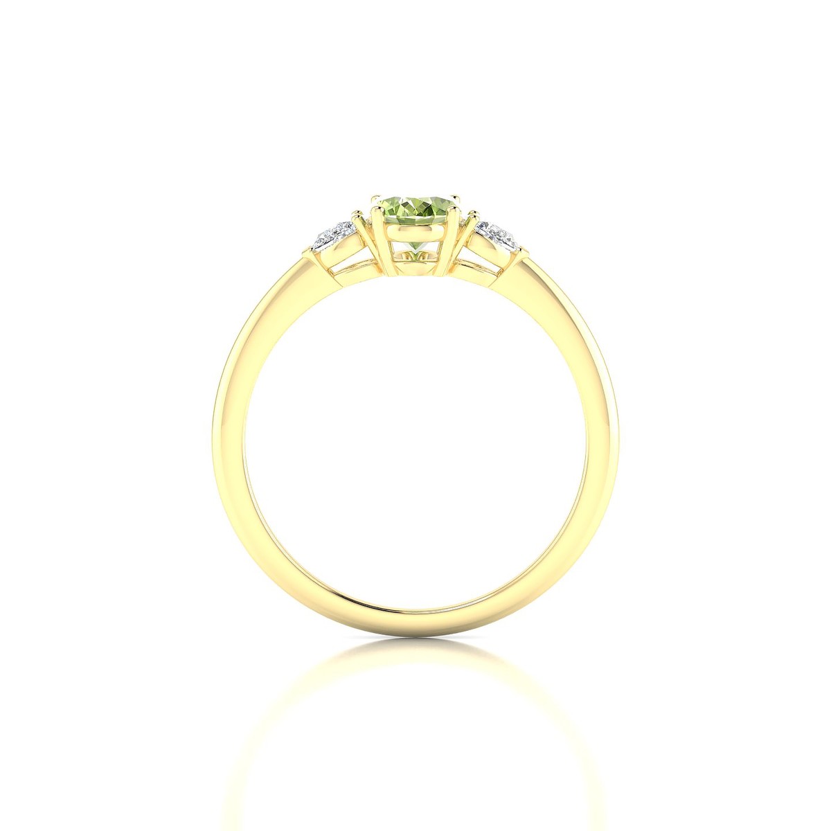 Water | 18k Yellow Gold 7 x 5 mm Oval Peridot Ring