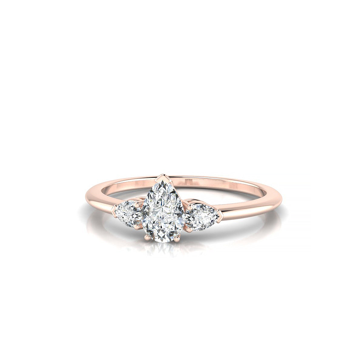 Water | 18k Rose Gold 6 x 4 mm Pear Diamond Ring