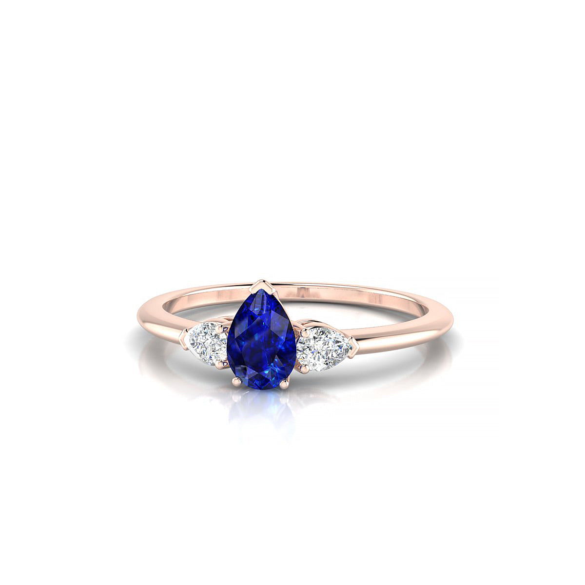 Water | 18k Rose Gold 6 x 4 mm Pear Sapphire Ring