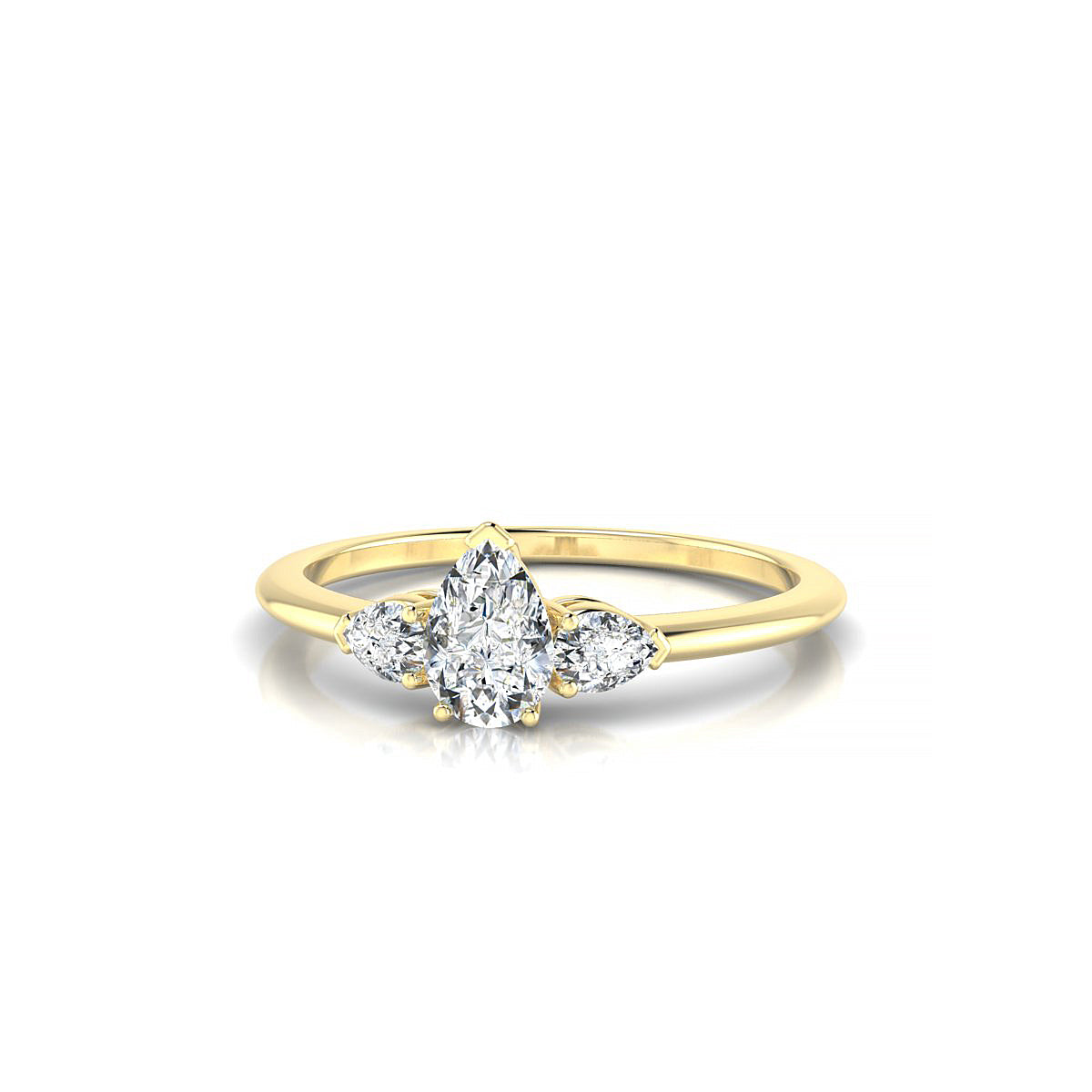 Water | 18k Yellow Gold 6 x 4 mm Pear Diamond Ring