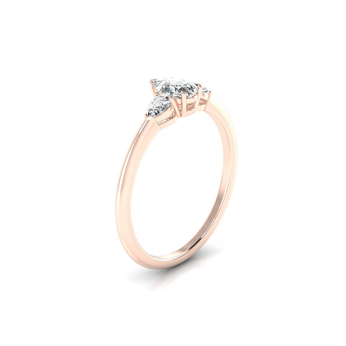 Water | 18k Rose Gold 6 x 4 mm Pear Diamond Ring