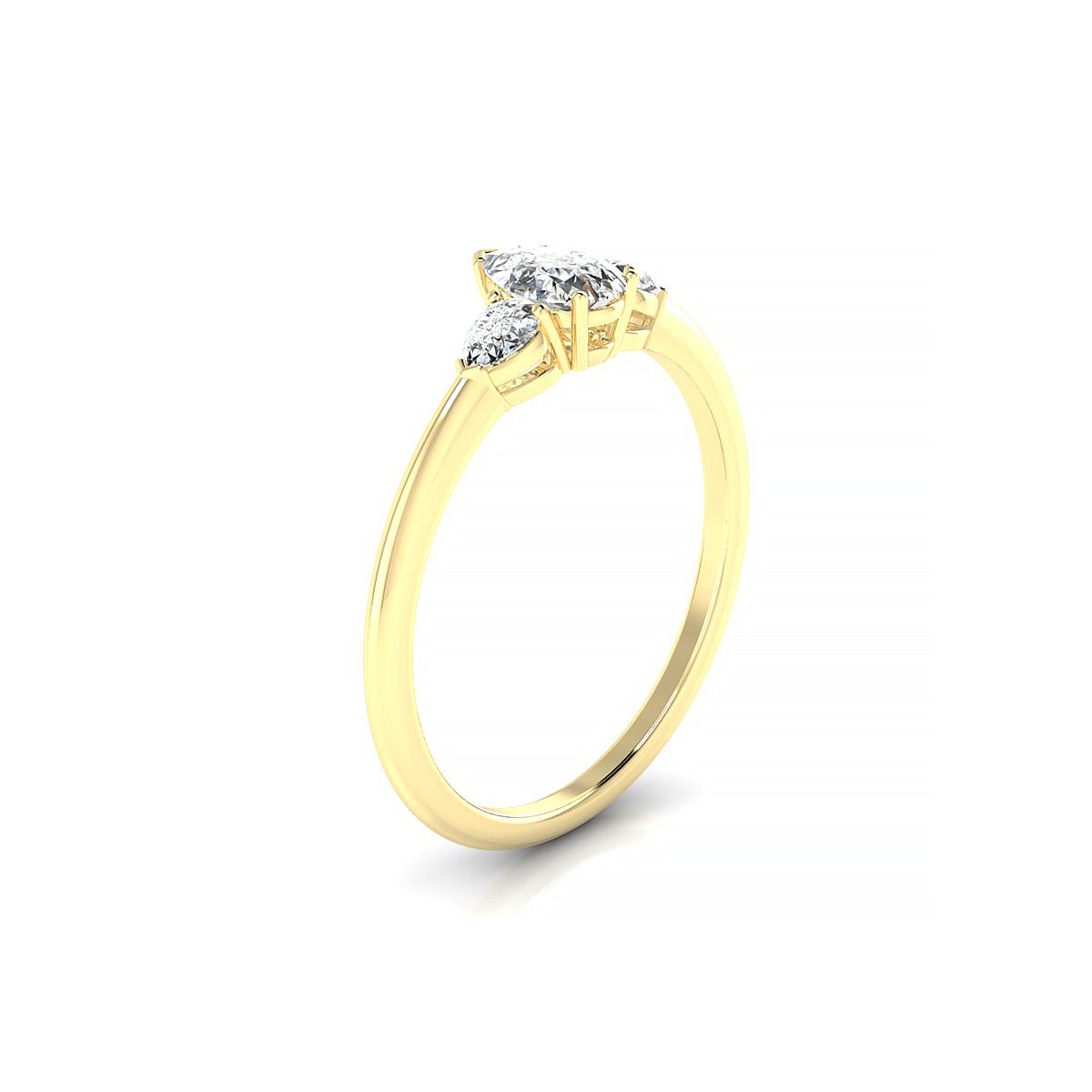 Water | 18k Yellow Gold 6 x 4 mm Pear Diamond Ring