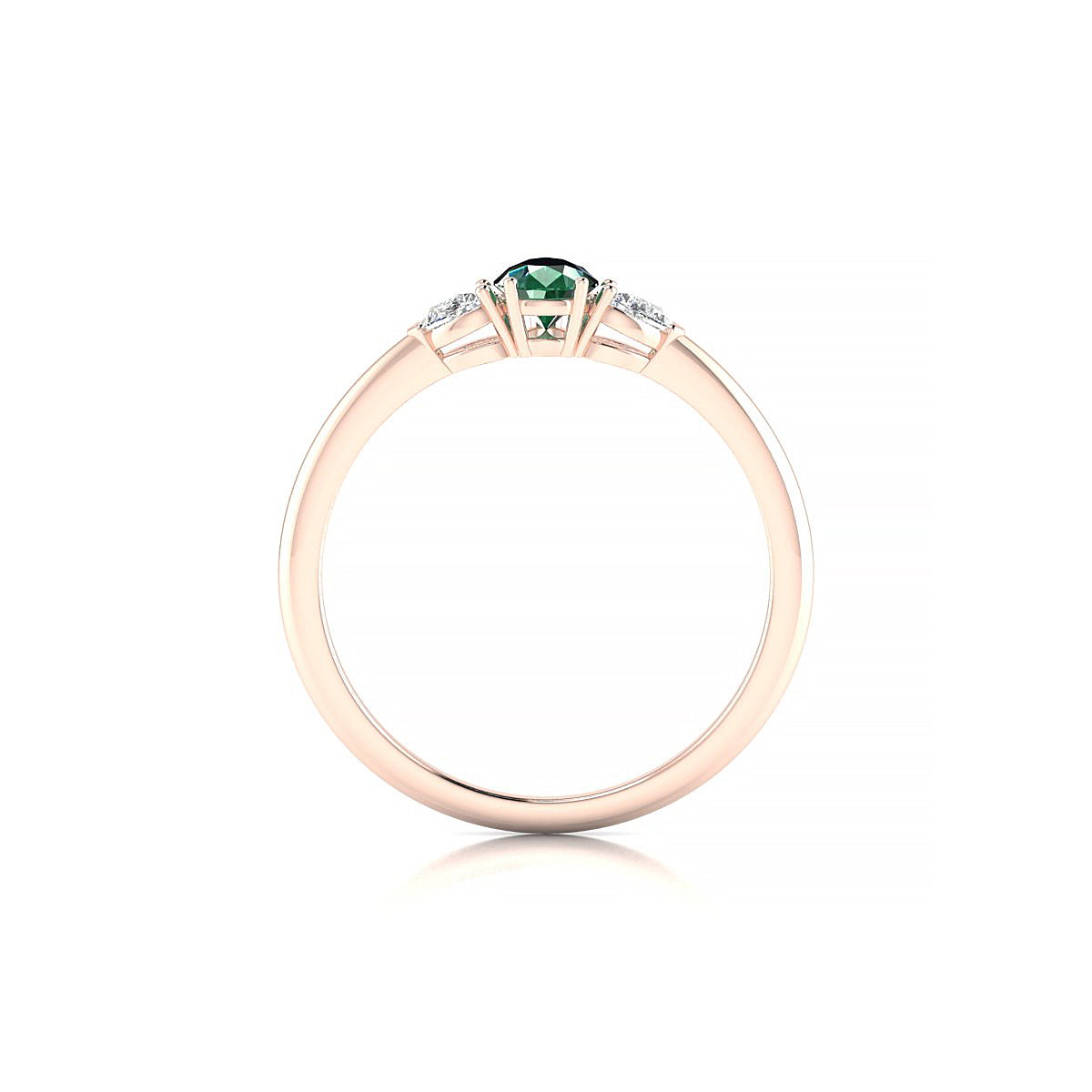 Water | 18k Rose Gold 6 x 4 mm Pear Emerald Ring