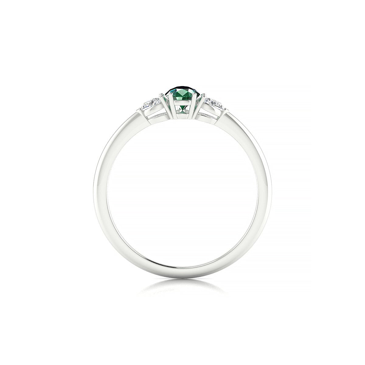 Water | 18k White Gold 6 x 4 mm Pear Emerald Ring