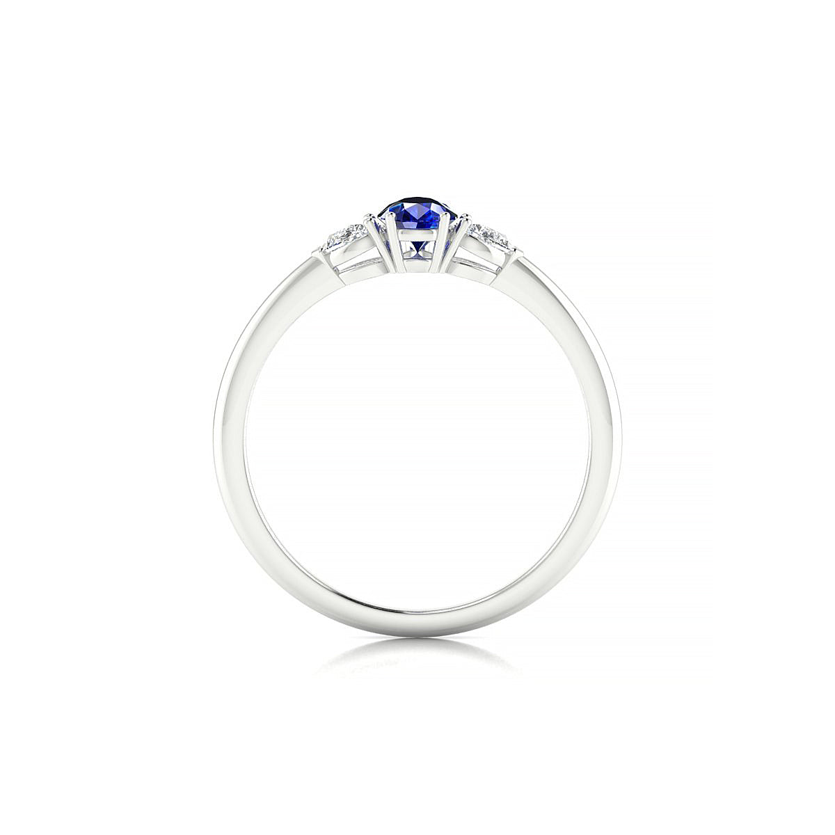 Water | 18k White Gold 6 x 4 mm Pear Sapphire Ring