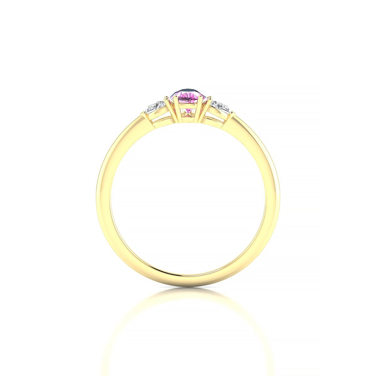 Water | 18k Yellow Gold 6 x 4 mm Pear Pink Sapphire Ring