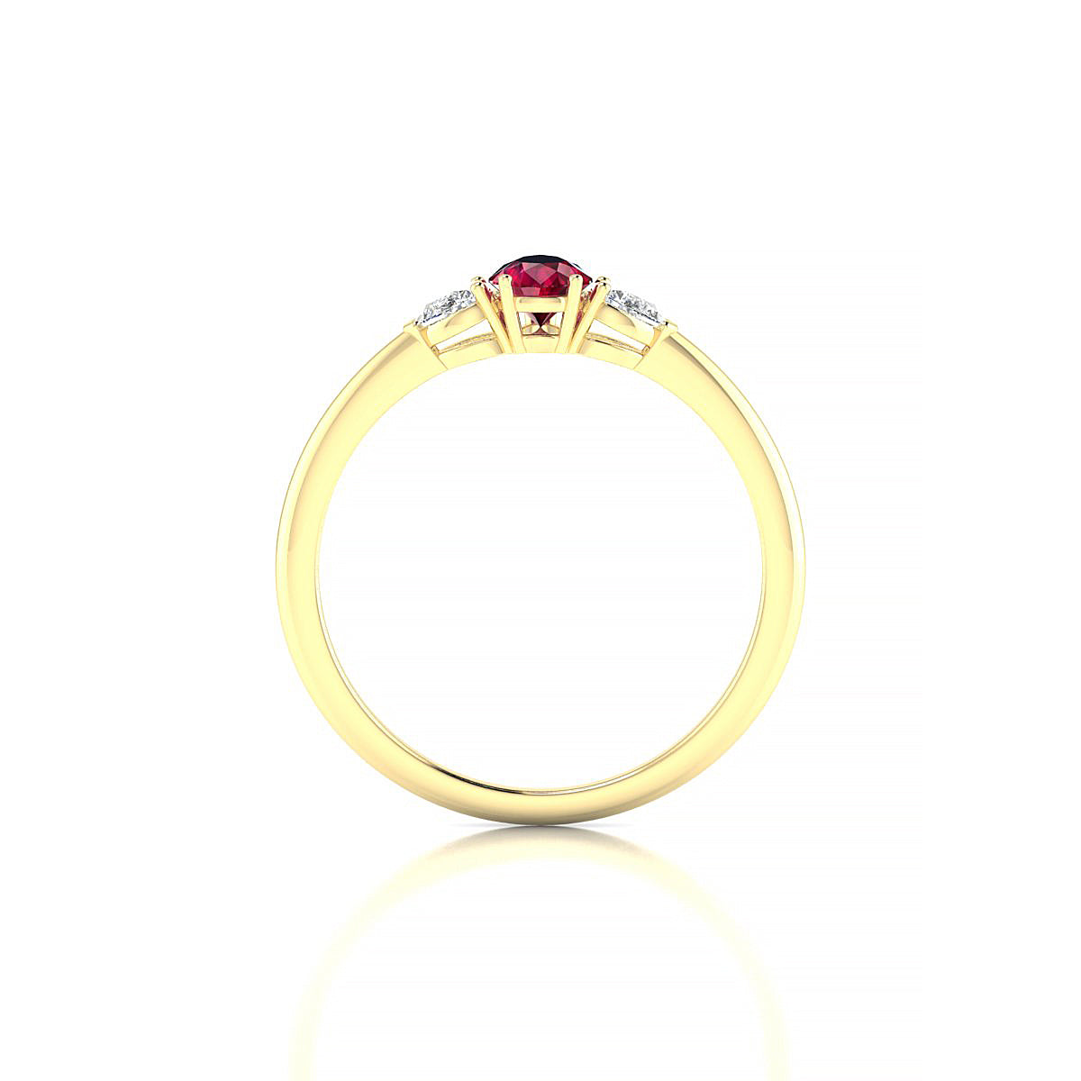 Water | 18k Yellow Gold 6 x 4 mm Pear Ruby Ring