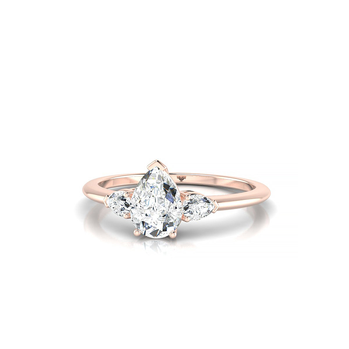Water | 18k Rose Gold 7 x 5 mm Pear Diamond Ring