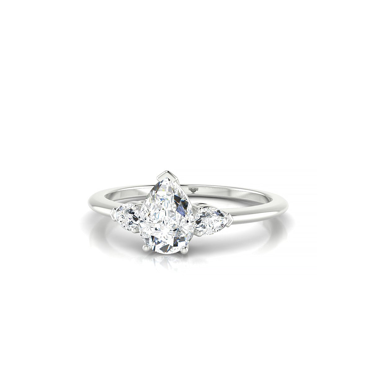 Water | 18k White Gold 7 x 5 mm Pear Diamond Ring