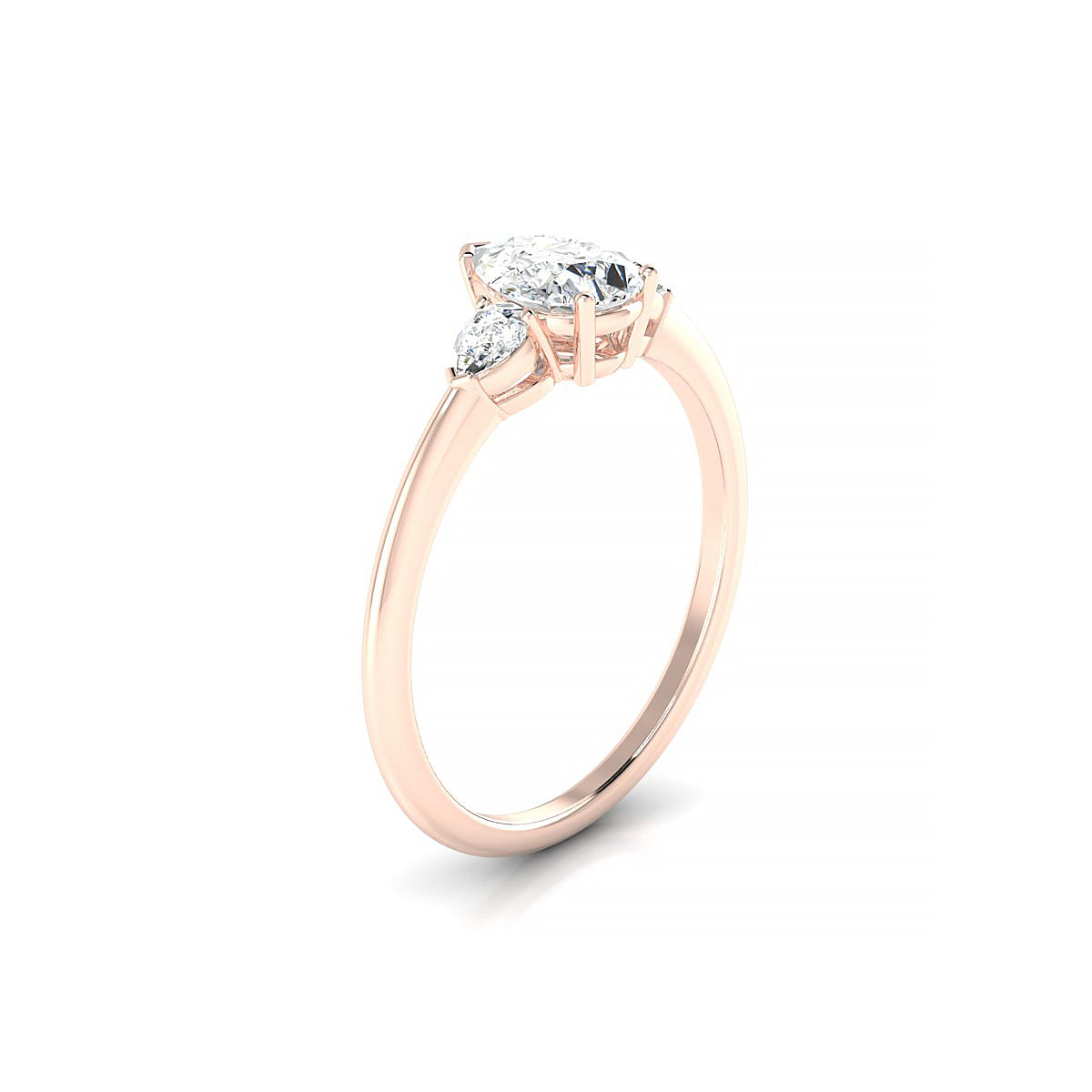 Water | 18k Rose Gold 7 x 5 mm Pear Diamond Ring