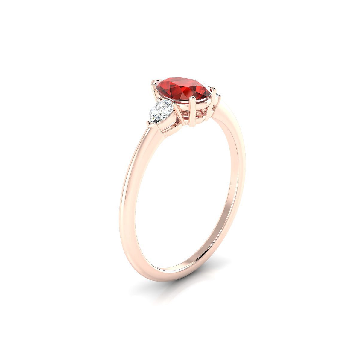 Water | 18k Rose Gold 7 x 5 mm Pear Garnet Ring