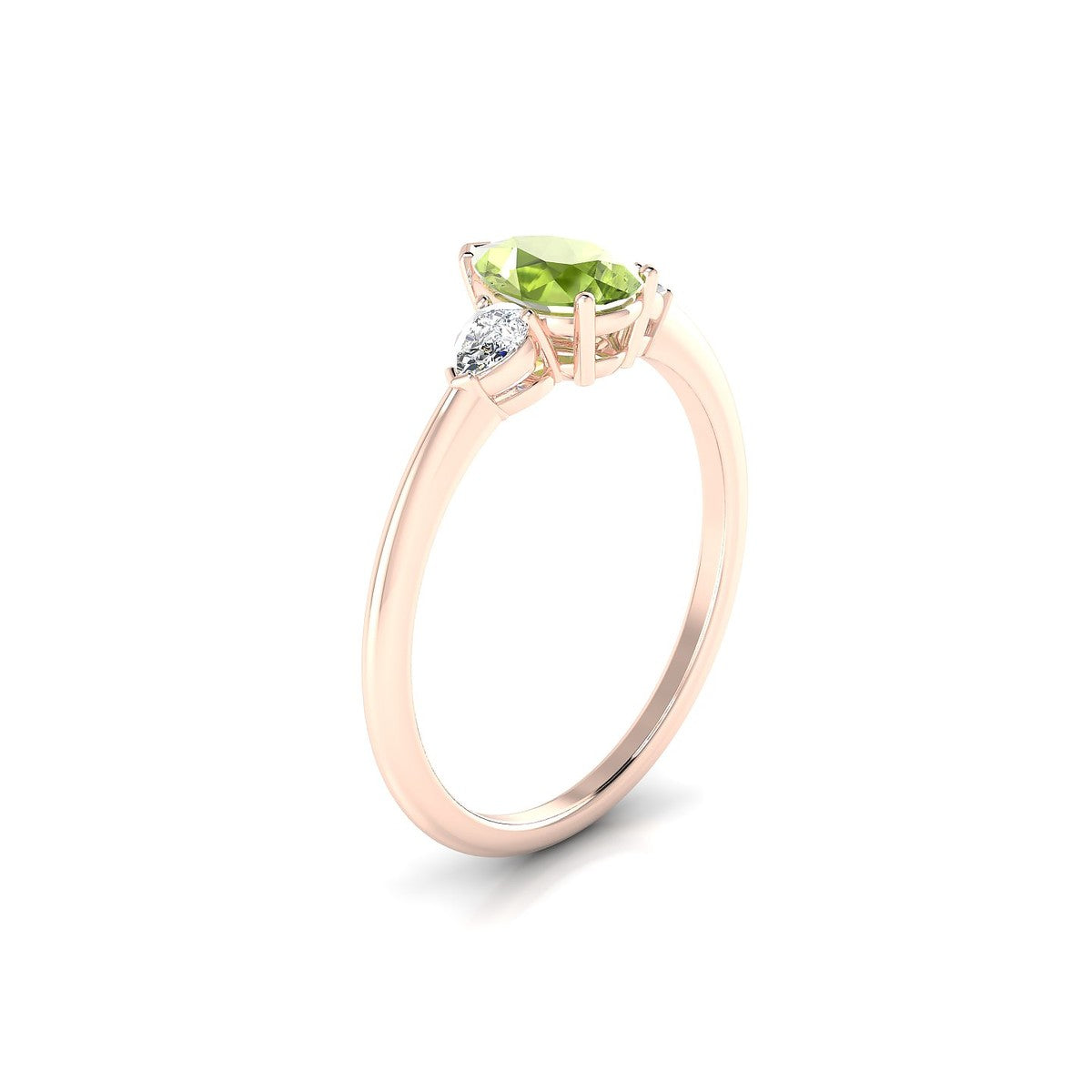 Water | 18k Rose Gold 7 x 5 mm Pear Peridot Ring