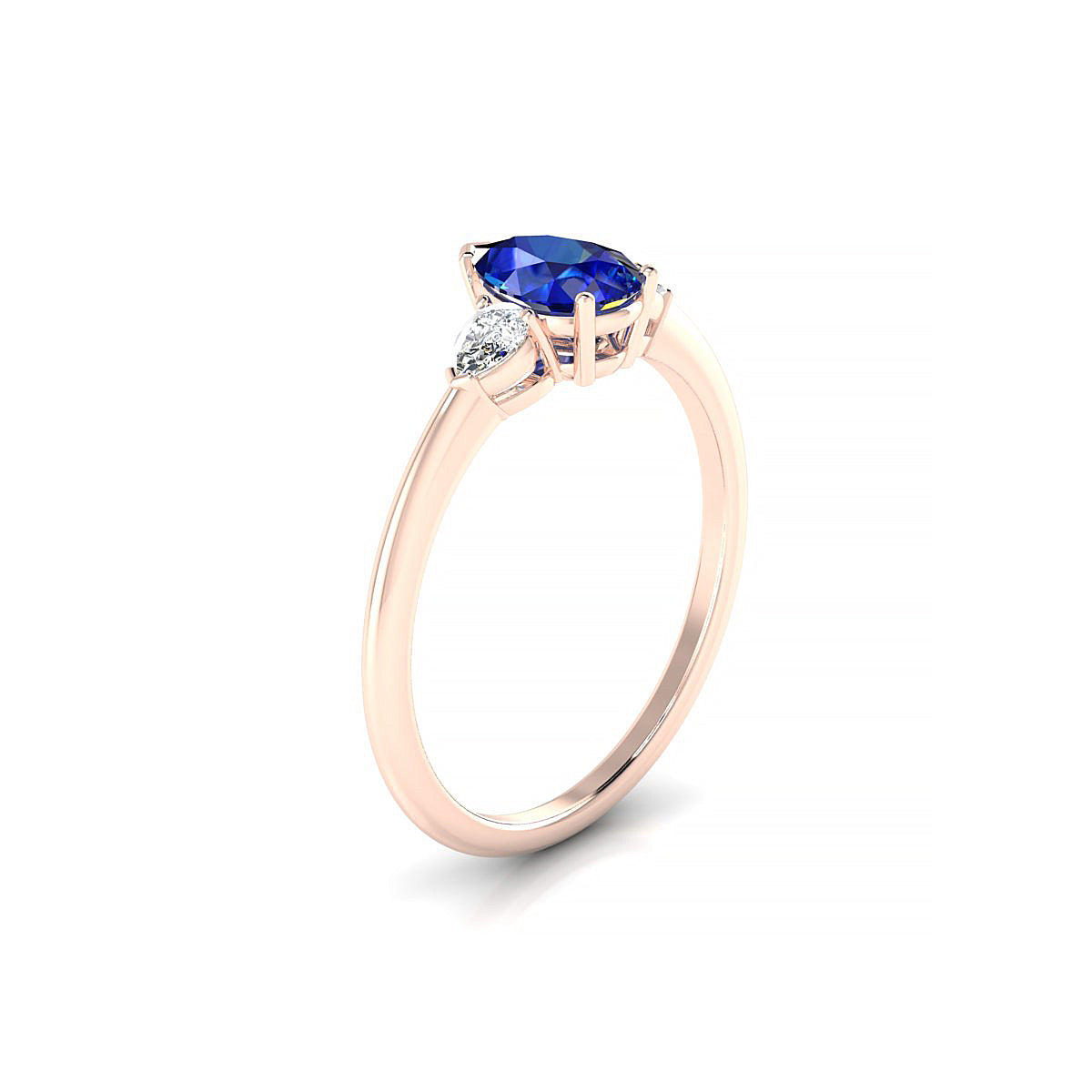 Water | 18k Rose Gold 7 x 5 mm Pear Sapphire Ring
