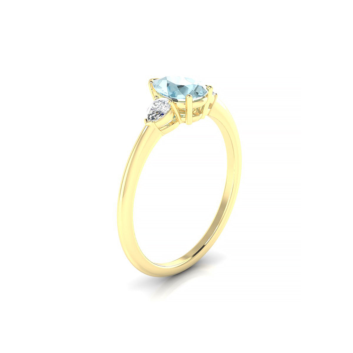 Water | 18k Yellow Gold 7 x 5 mm Pear Aquamarine Ring