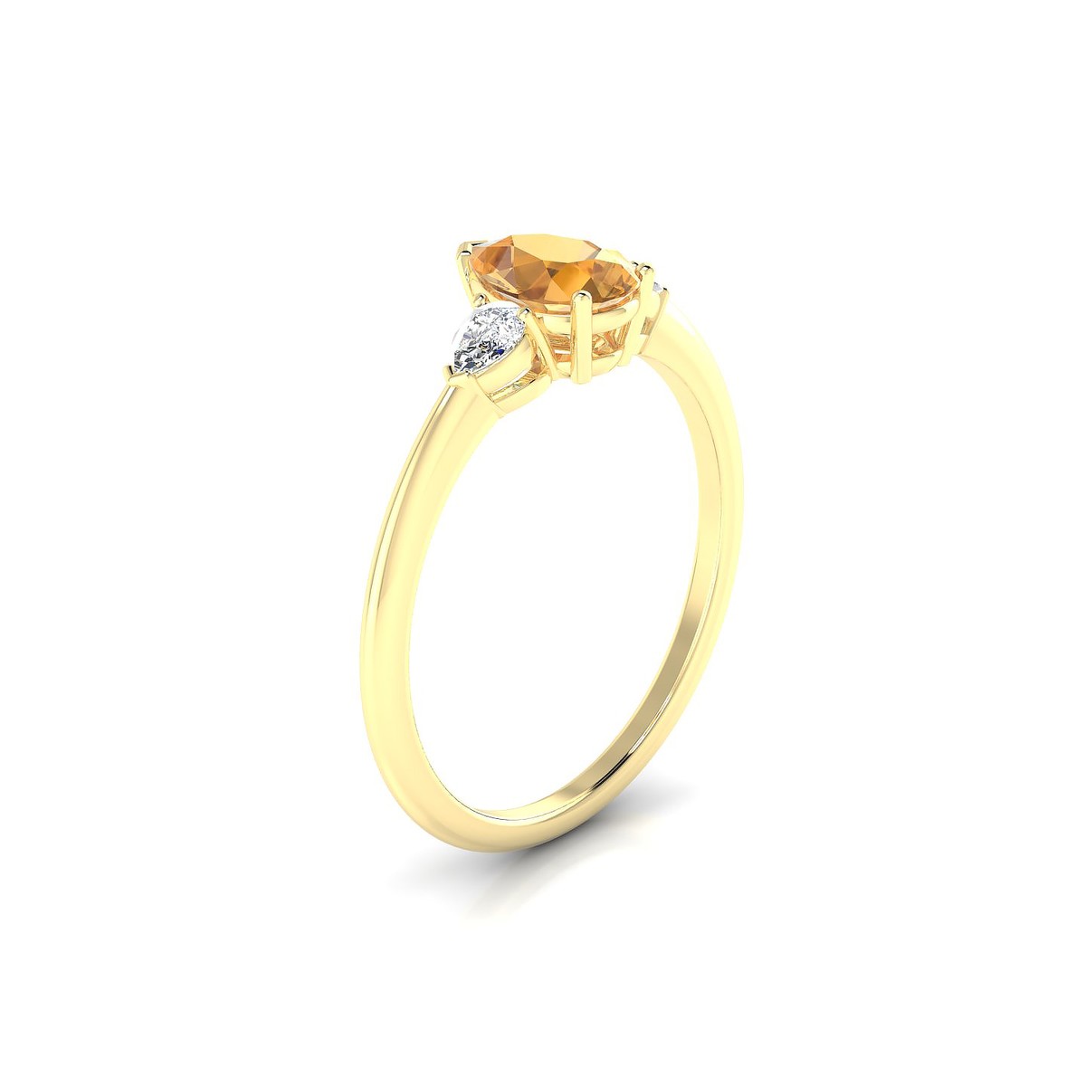 Water | 18k Yellow Gold 7 x 5 mm Pear Citrine Ring