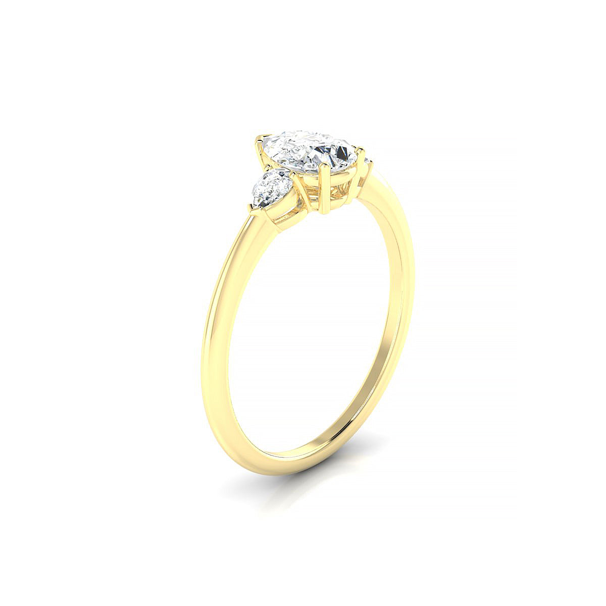 Water | 18k Yellow Gold 7 x 5 mm Pear Diamond Ring