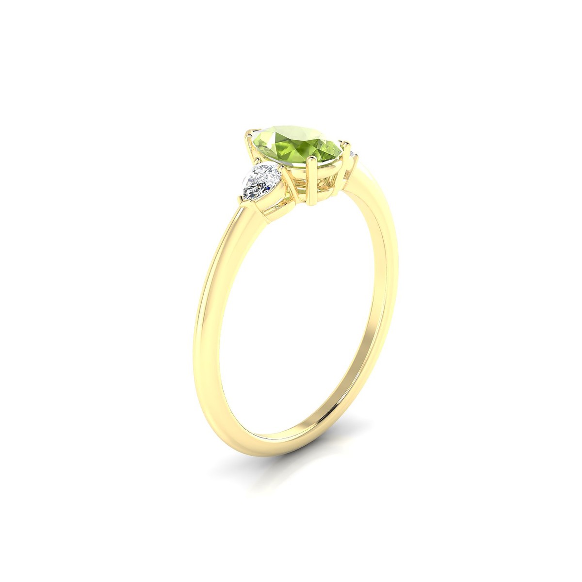 Water | 18k Yellow Gold 7 x 5 mm Pear Peridot Ring