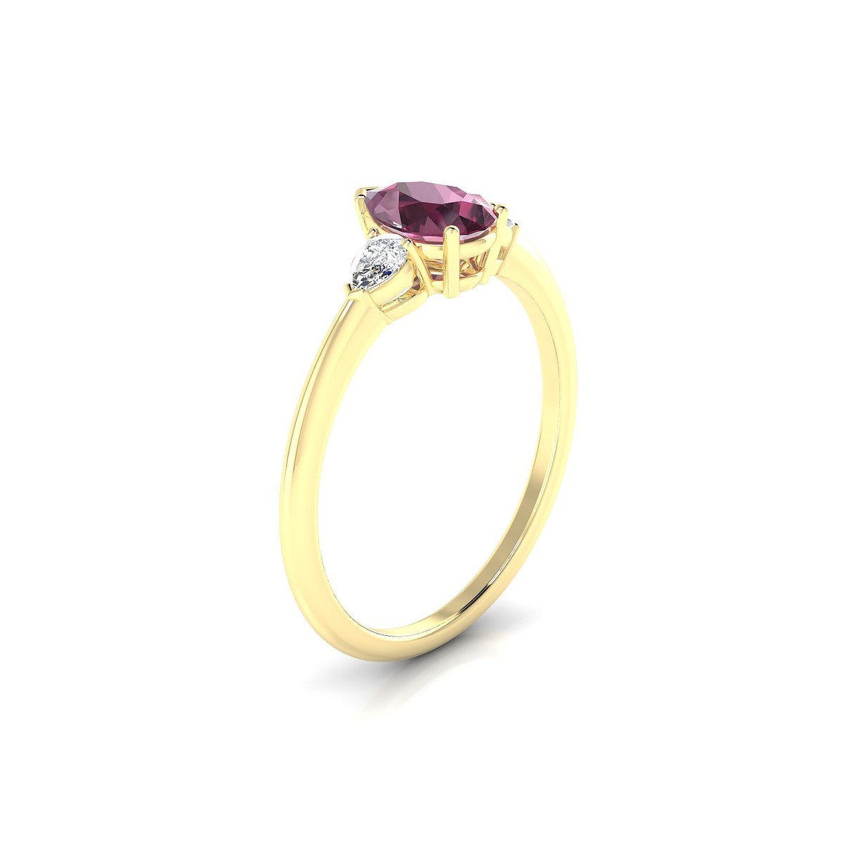 Water | 18k Yellow Gold 7 x 5 mm Pear Rhodolite Ring