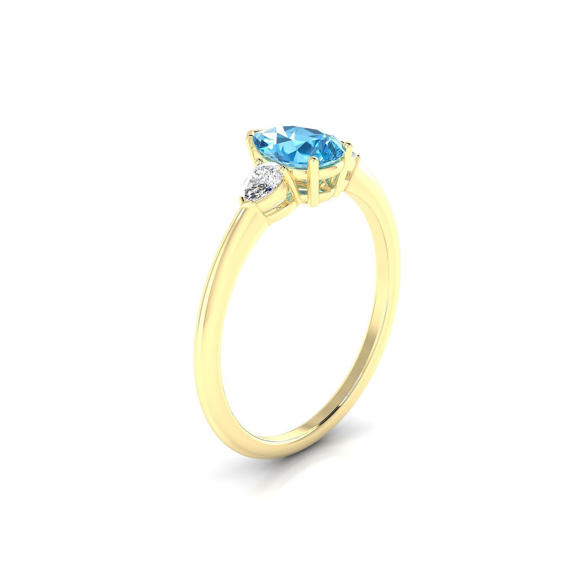 Water | 18k Yellow Gold 7 x 5 mm Pear Topaz Ring