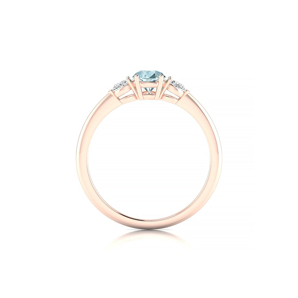 Water | 18k Rose Gold 7 x 5 mm Pear Aquamarine Ring