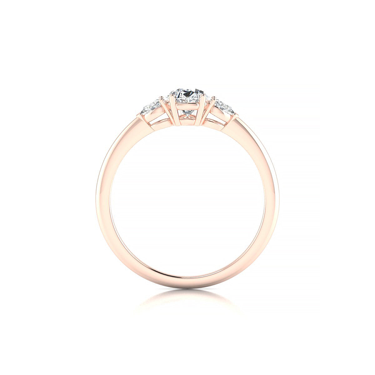Water | 18k Rose Gold 7 x 5 mm Pear Diamond Ring
