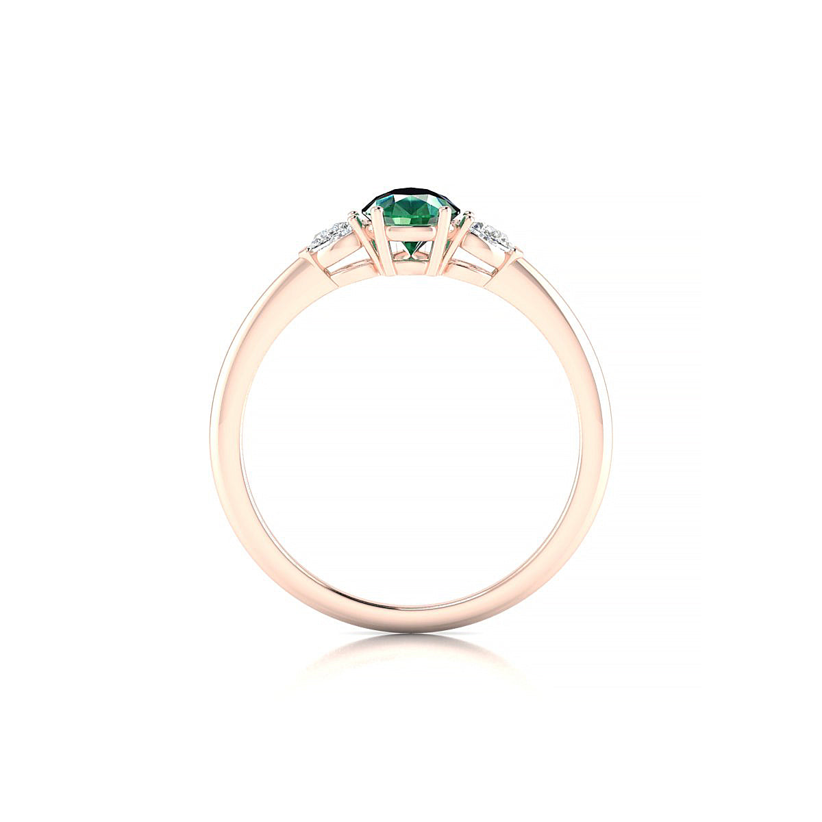 Water | 18k Rose Gold 7 x 5 mm Pear Emerald Ring