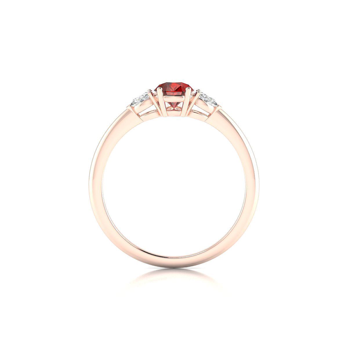 Water | 18k Rose Gold 7 x 5 mm Pear Garnet Ring