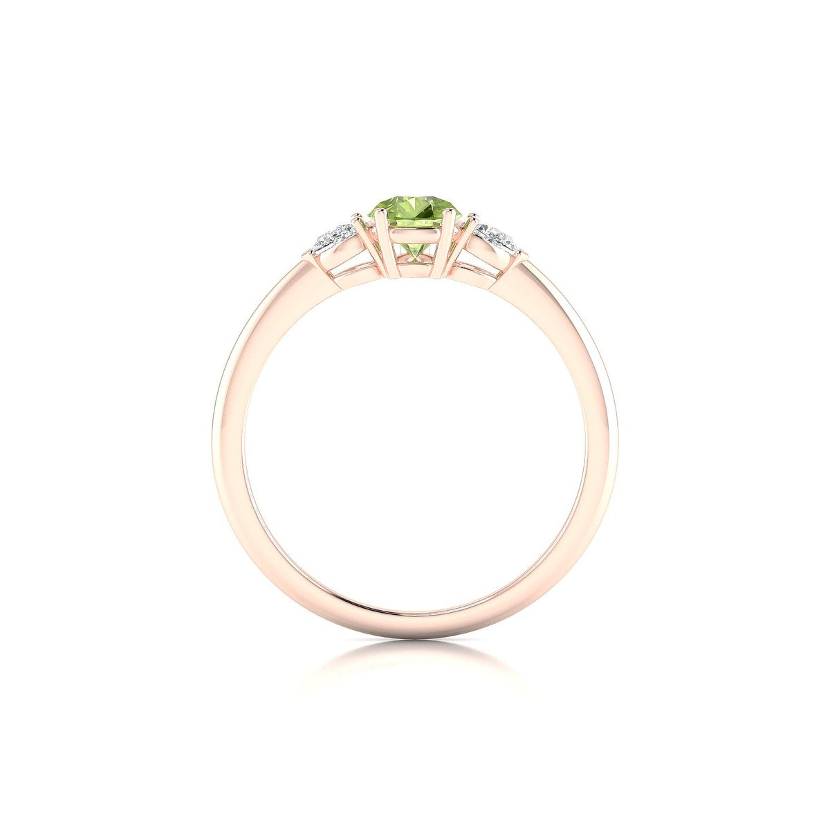 Water | 18k Rose Gold 7 x 5 mm Pear Peridot Ring