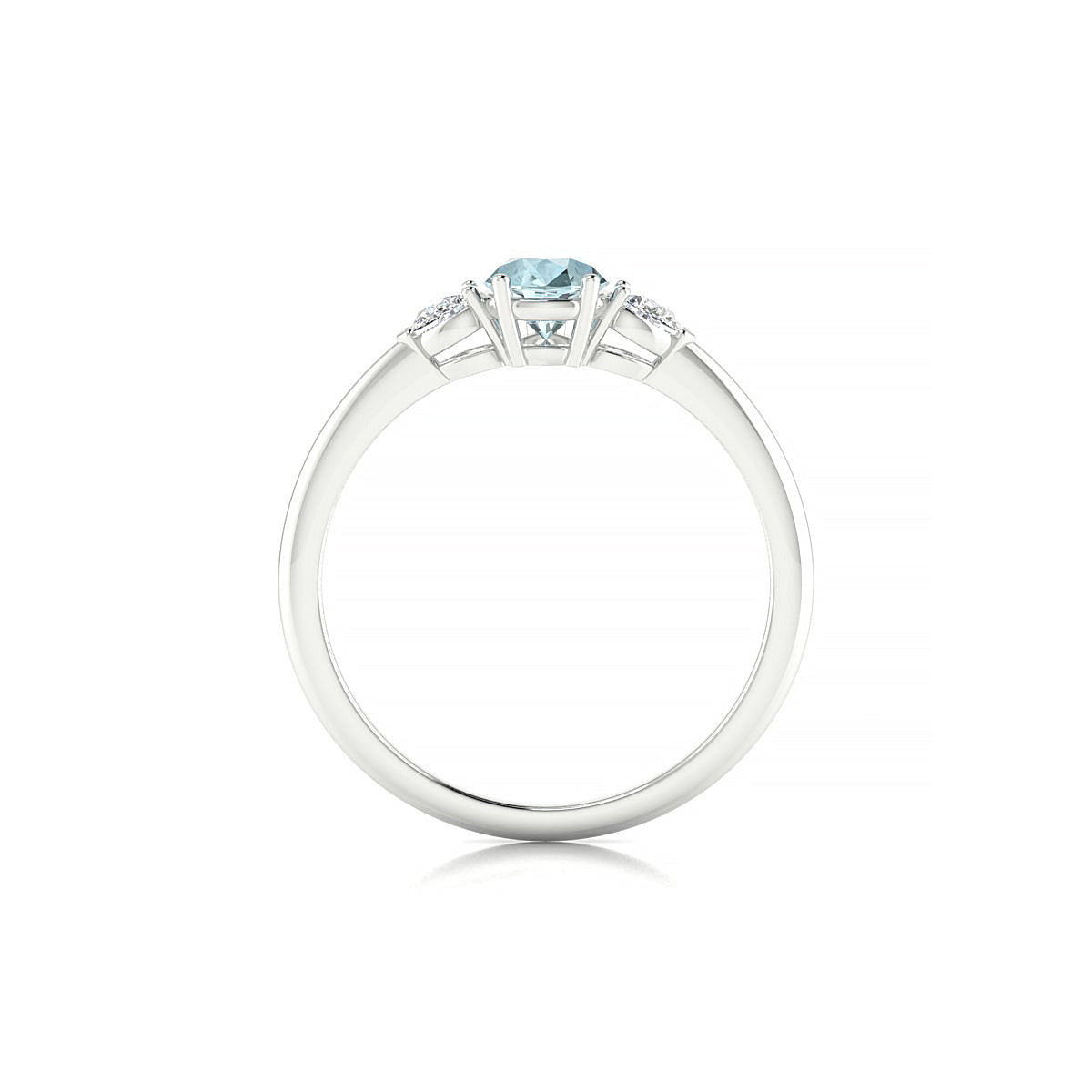 Water | 18k White Gold 7 x 5 mm Pear Aquamarine Ring