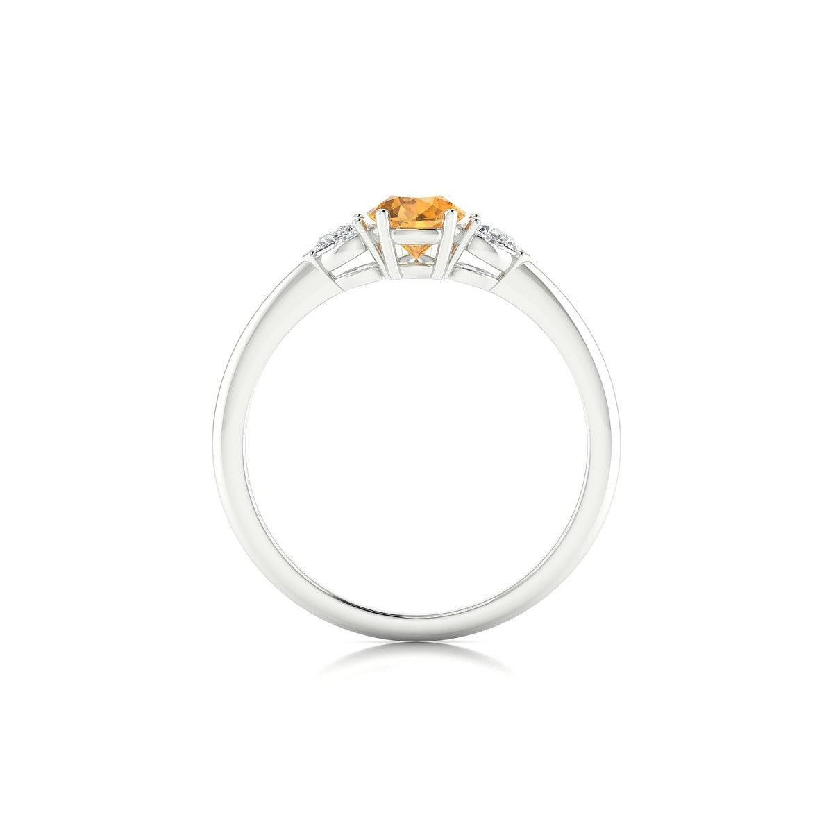 Water | 18k White Gold 7 x 5 mm Pear Citrine Ring
